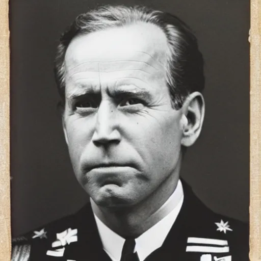 Image similar to civil war photograph of joe biden in uniform, portrait, daguerrotype