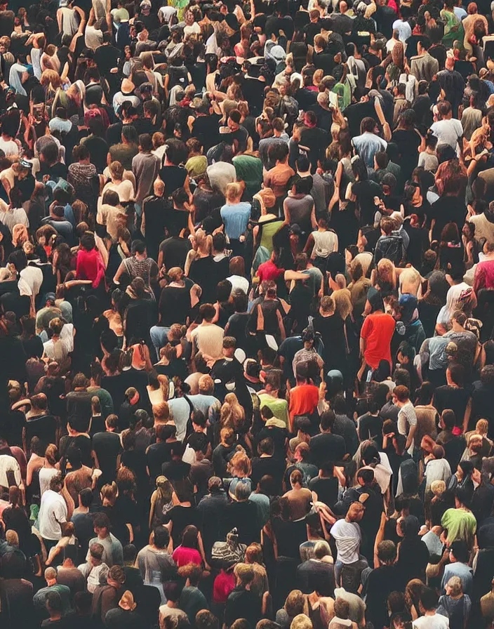 Image similar to “ a crowd of people stuck in a small room ”