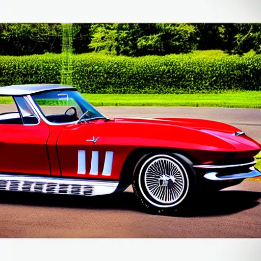 Image similar to product shot of a 1 9 6 5 chevy corvette by jean baptiste