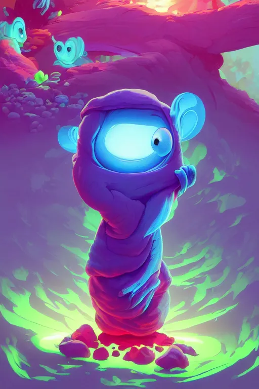 Image similar to smurf ghost creature animal sushi cristal very big eye roots cactus elemental flush of force nature micro world fluo fishscale, behance hd by jesper ejsing, by rhads, makoto shinkai and lois van baarle, ilya kuvshinov, rossdraws radiating a glowing aura global illumination ray tracing hdr