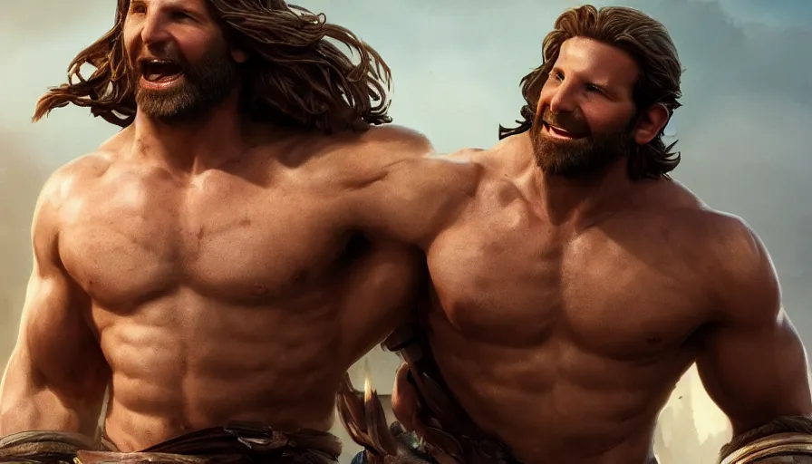 Prompt: Bradley Cooper is Hercules, hyperdetailed, artstation, cgsociety, 8k