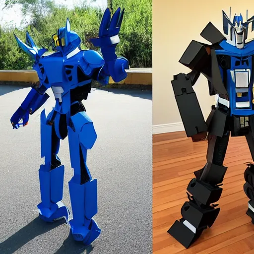 Image similar to homemade Transformers cosplay Eva foam