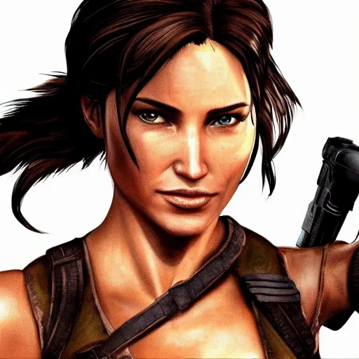 Prompt: Lara Croft's chin dimple