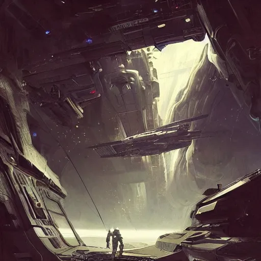 Image similar to scifi art by greg rutkowski, a man in wearing a futuristic tactical space suit, preparing to activate the ship's self - destruct sequence, claustrophobic and futuristic environment, detailed and intricate environment, high technology, highly detailed portrait, digital painting, artstation, concept art, smooth, sharp foccus ilustration, artstation hq.