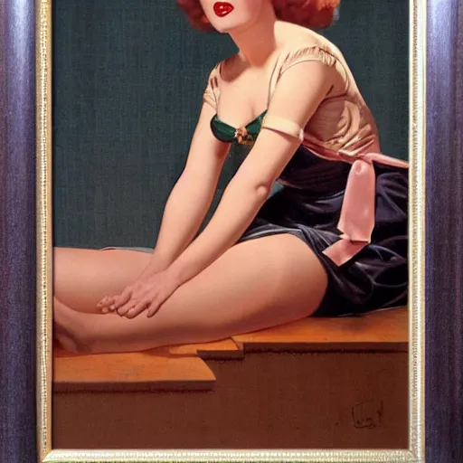 Image similar to woman, building, by gil elvgren, olivia