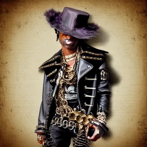 Image similar to playboi carti steampunk style 4 k detailed super realistic