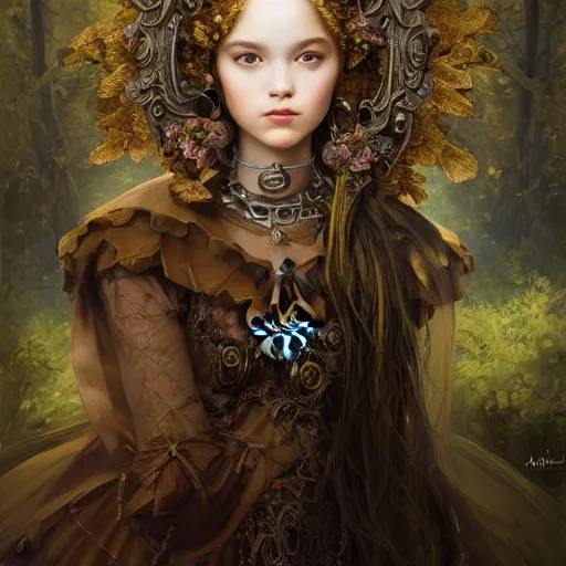 Image similar to A masterpiece ultrarealistic ultradetailed portrait of a Incredibly beautiful angel princess with Skull Iron mask. baroque renaissance girl in the night forest. medium shot, intricate, elegant, highly detailed. trending on artstation, digital art, by Stanley Artgerm Lau, WLOP, Rossdraws, James Jean, Andrei Riabovitchev, Marc Simonetti, Yoshitaka Amano. background by James Jean and Gustav Klimt, light by Julie Bell, 4k, porcelain skin.