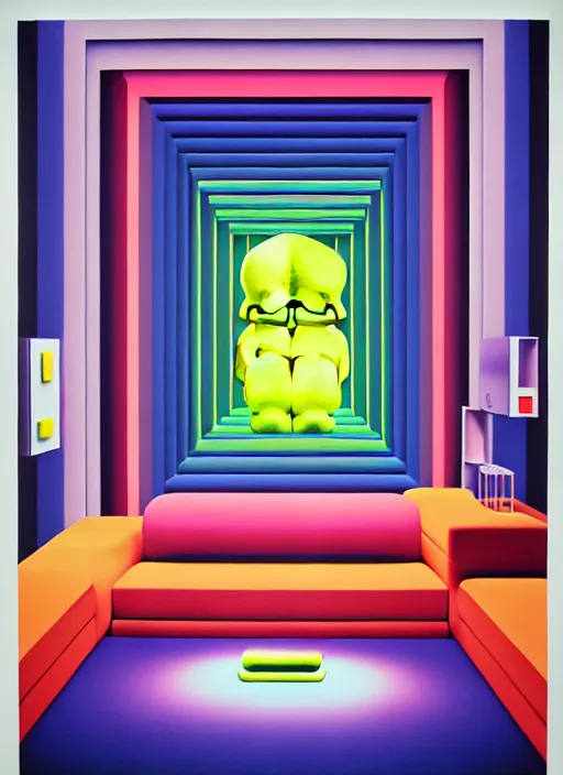 Image similar to designer living room by shusei nagaoka, kaws, david rudnick, airbrush on canvas, pastell colours, cell shaded, 8 k,