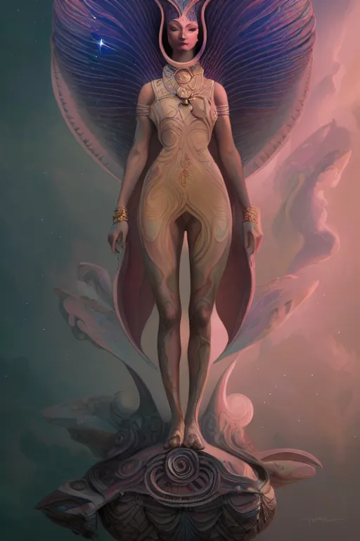 Prompt: a full body portrait of mixed siren and mythical sphynx, cosmic artifacts, fantasy, sharp focus, intricate, elegant, digital painting, artstation, matte, highly detailed, concept art, illustration, ambient lighting, art by peter mohrbacher, johannes voss, jingna zhang