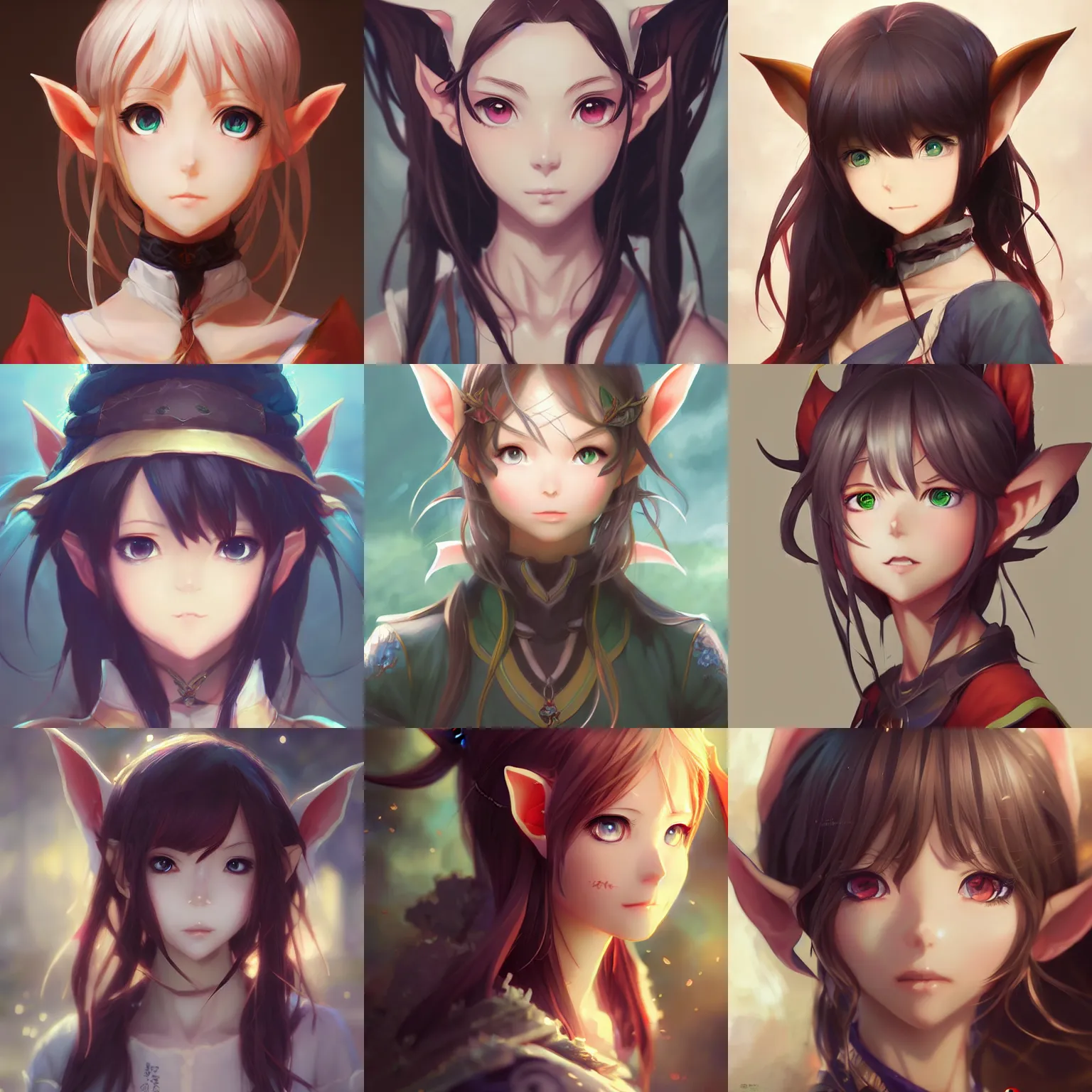 Prompt: an anime portrait of a cute elf girl by Stanley Artgerm Lau, WLOP, Rossdraws, James Jean, Andrei Riabovitchev, Marc Simonetti, and Sakimichan, trending on artstation