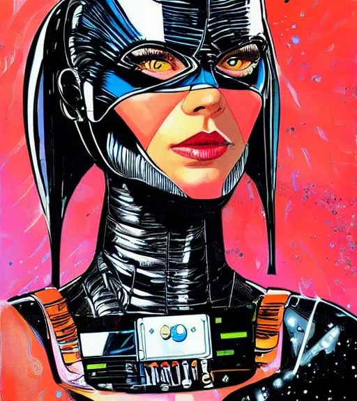 Image similar to portrait of a female alien, by DC comics and Sandra Chevrier