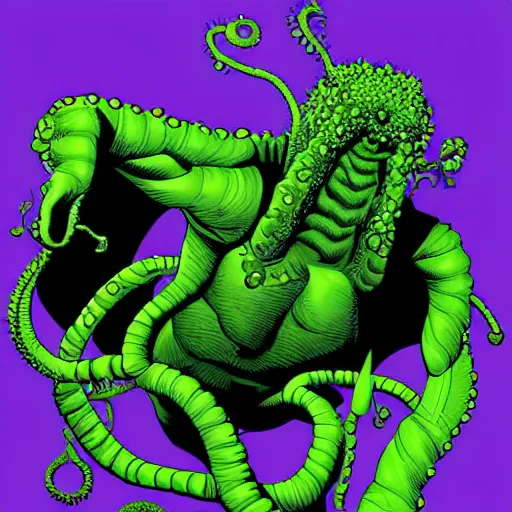 Image similar to vector art of a shoggoth by brian bolland