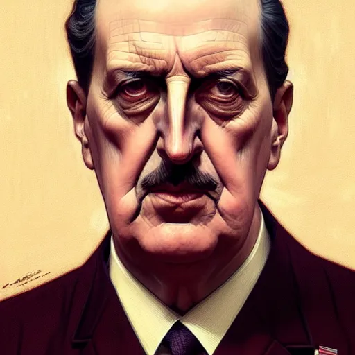 Prompt: symmetry!! intense portrait of charles de gaulle, intricate, elegant, highly detailed, my rendition, digital painting, artstation, concept art, smooth, sharp focus, illustration, art by artgerm and greg rutkowski and alphonse mucha