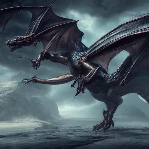 Prompt: Dragon flying in the style of Giger 8k resolution concept art Unreal Engine futurism ethereal mysterious photorealistic sci-fi