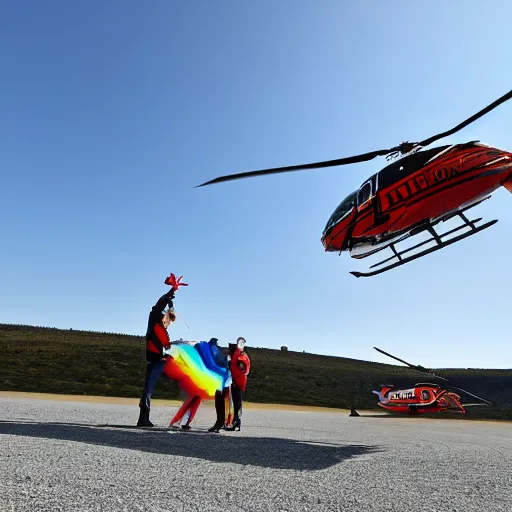 Prompt: Robert Kubica in a colorful helicopter hat with a little rotor on top