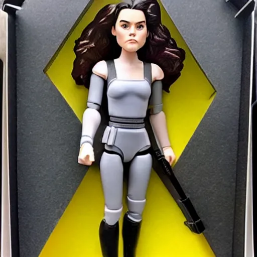 Prompt: daisy ridley, stop motion vinyl action figure, plastic, toy, very reflective, boris vallejo style