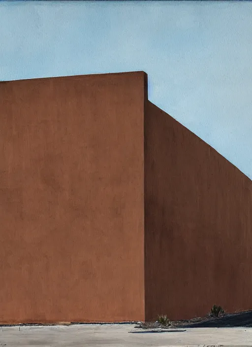 Prompt: a painting of an alejandro aravena building by pezo von ellrichshausen