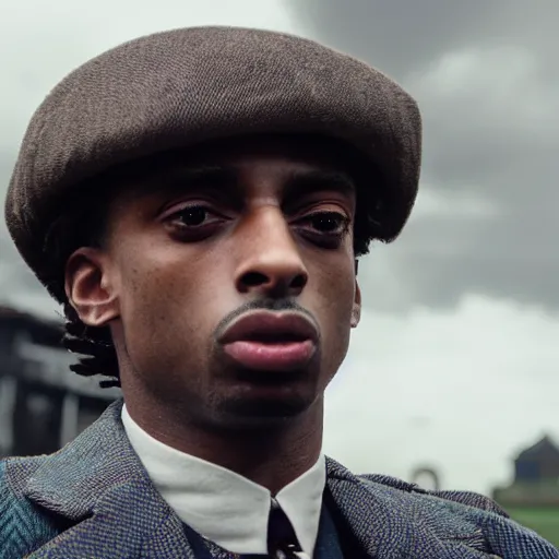 Image similar to playboi carti in peaky blinders 4 k the detailed super realistic