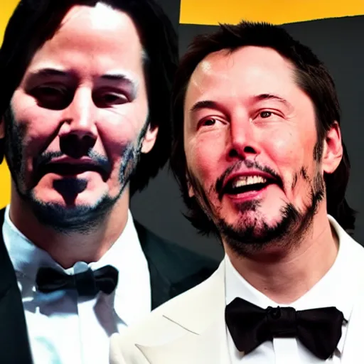 Image similar to Keanu reeves fights elon musk boxing