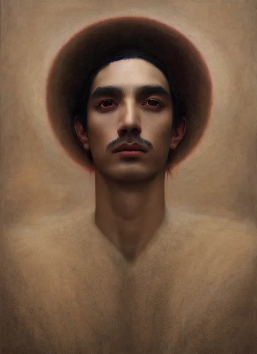 Image similar to portrait of a magical mexican boy in zacatecas mexico by agostino arrivabene and tom bagshaw and manuel sanjulian