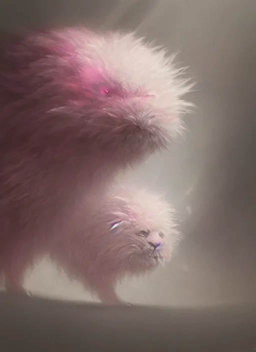 Prompt: fluffy pink minimalistic creature, hyper realistic, 3 5 mm photography, 4 k, ultra realistic, photograph, intricate, outer space, concept art, hyper realistic, noah bradley, greg rutkowski