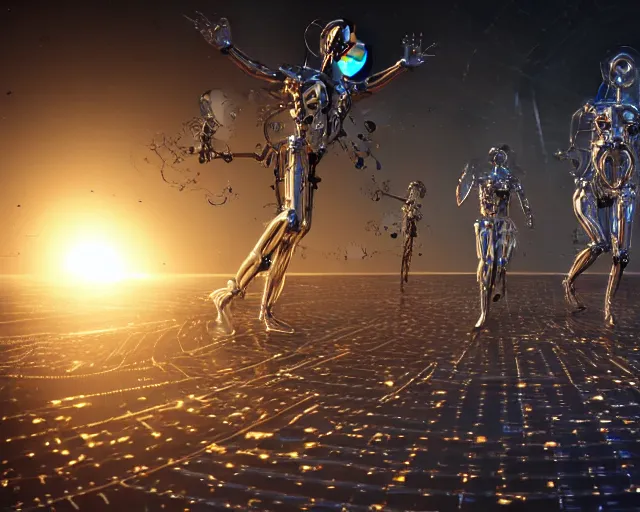 Image similar to love, joy, realistic textured magnetosphere humanoids, complex cybernetic glowing vortexes, large array, ornate, cinematic light shadows, hdr refractions, insanely detailed rendering, cybernetic civilisations, 8 k, *