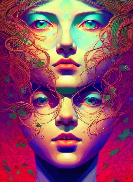 Prompt: prompt! dream symmetry!! stunning portrait of a beautiful face of a russian girl!! by victo ngai, kilian eng vibrant colours, dynamic lighting, digital art, winning award masterpiece, fantastically beautiful, illustration, aesthetically inspired by beksinski and dan mumford, trending on artstation, art by greg rutkowski, 8 k