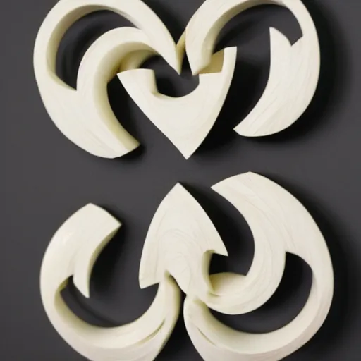 Image similar to parametric heart carved out of ivory, c anon 5 d 5 0 mm lens