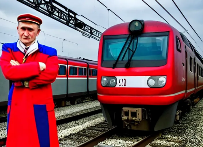 Image similar to train driver of the Russian Railways