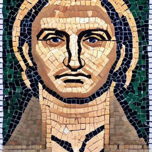 Image similar to portrait of bachir gemayel as a byzantine mosaic, perfect face, perfect eyes, very detailed, very realistic, elegant, top art, renowed artwork