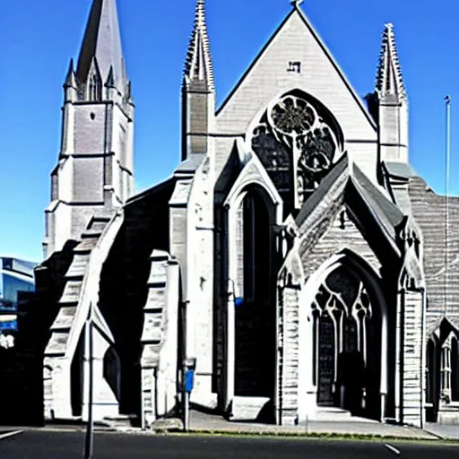 Image similar to a photograph of the christchurch cathedral in new zealand post earthquake