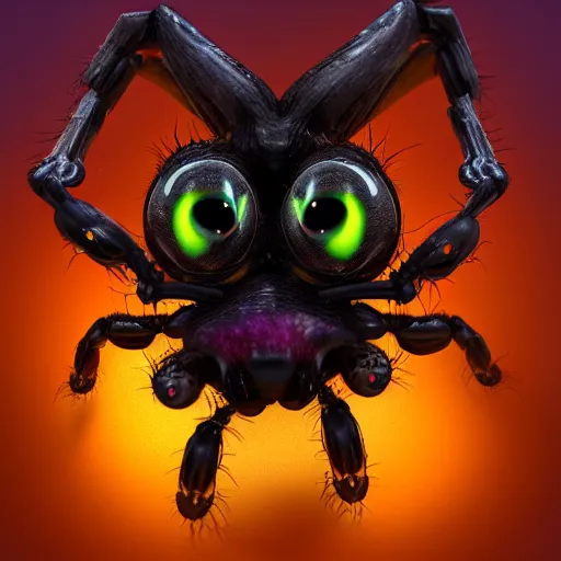 Image similar to tiny embryonic spider horse with 8 legs and one large eye for a head, trending on artstation, scary, subsurface scattering, uplight