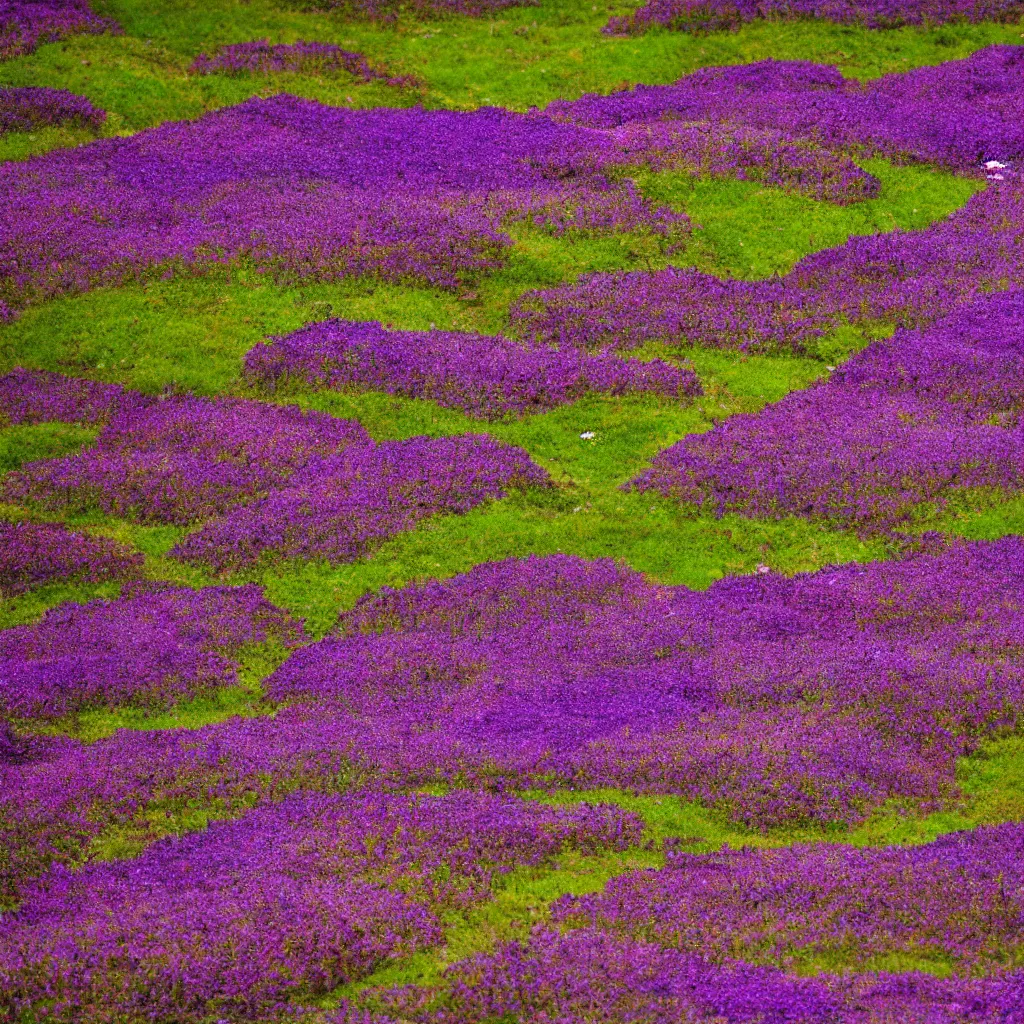 Prompt: field of purple flowers of takinoue park in japan, hd, vibrant and bright lighting, realistic, close up, extra photorealisitc detail, high quality, photography
