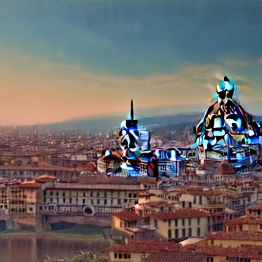 Image similar to Colored Pencil drawing, Florence skyline, octane render, highly detailed