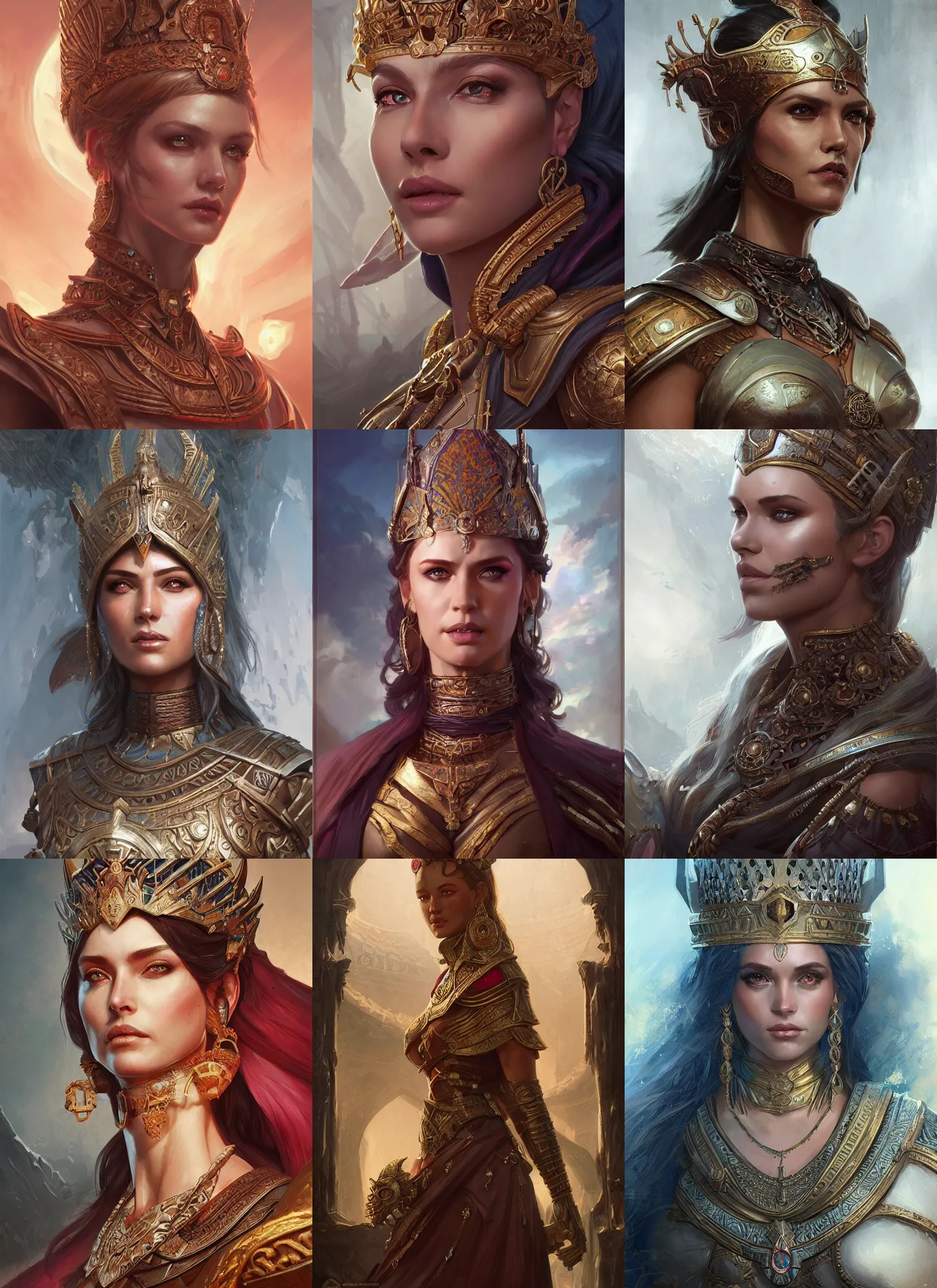 Prompt: carthaginian empress, d & d, fantasy, highly detailed, portrait, digital painting, trending on artstation, concept art, sharp focus, illustration, art by artgerm and greg rutkowski and magali villeneuve