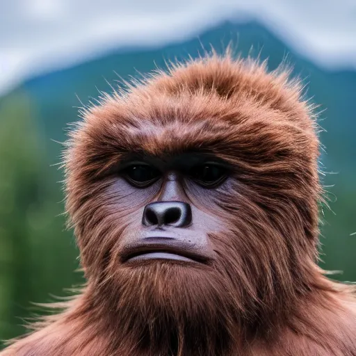 Prompt: a sassy sasquatch, bigfoot, cryptid, cryptozoology, sasquatch, sassy, attitude, canon eos r 3, f / 1. 4, iso 2 0 0, 1 / 1 6 0 s, 8 k, raw, unedited, symmetrical balance, wide angle