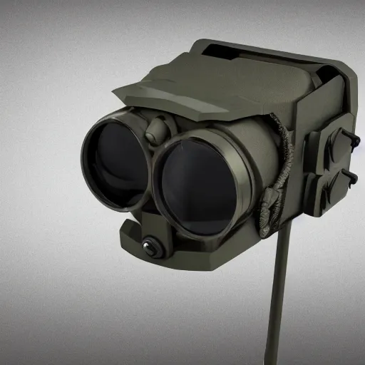 Image similar to modular item, sci-fi night vision goggles, hard surface, very realistic, studio lighting , product shot, high quality, 4k , 8k