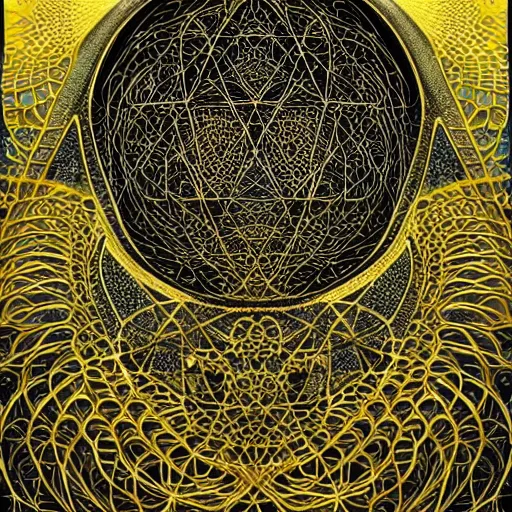 Image similar to psytrance, golden ratio, perfect , arabian calligraphy, arabian art, oil painting , ancient , majestic , beautiful, Neo-Gothic concept, infinity glyph waves, intricate artwork masterpiece, very coherent artwork, cinematic, arabian calligraphy features by Artgerm, Takato Yamamoto, Zdizslaw Beksinski, Johnatan Wayshak, Moebius, H.R. Giger, Ayami Koj ima, very coherent artwork, trending on cgsociety, ultra high quality model, production quality cinema model, high detail chromatic ink outline, octane render, unreal engine, 8k mandelbulber fractal, hyper reali sm, high detail, octane render, unreal engine 8k, High contrast, highly detailed black ink outline