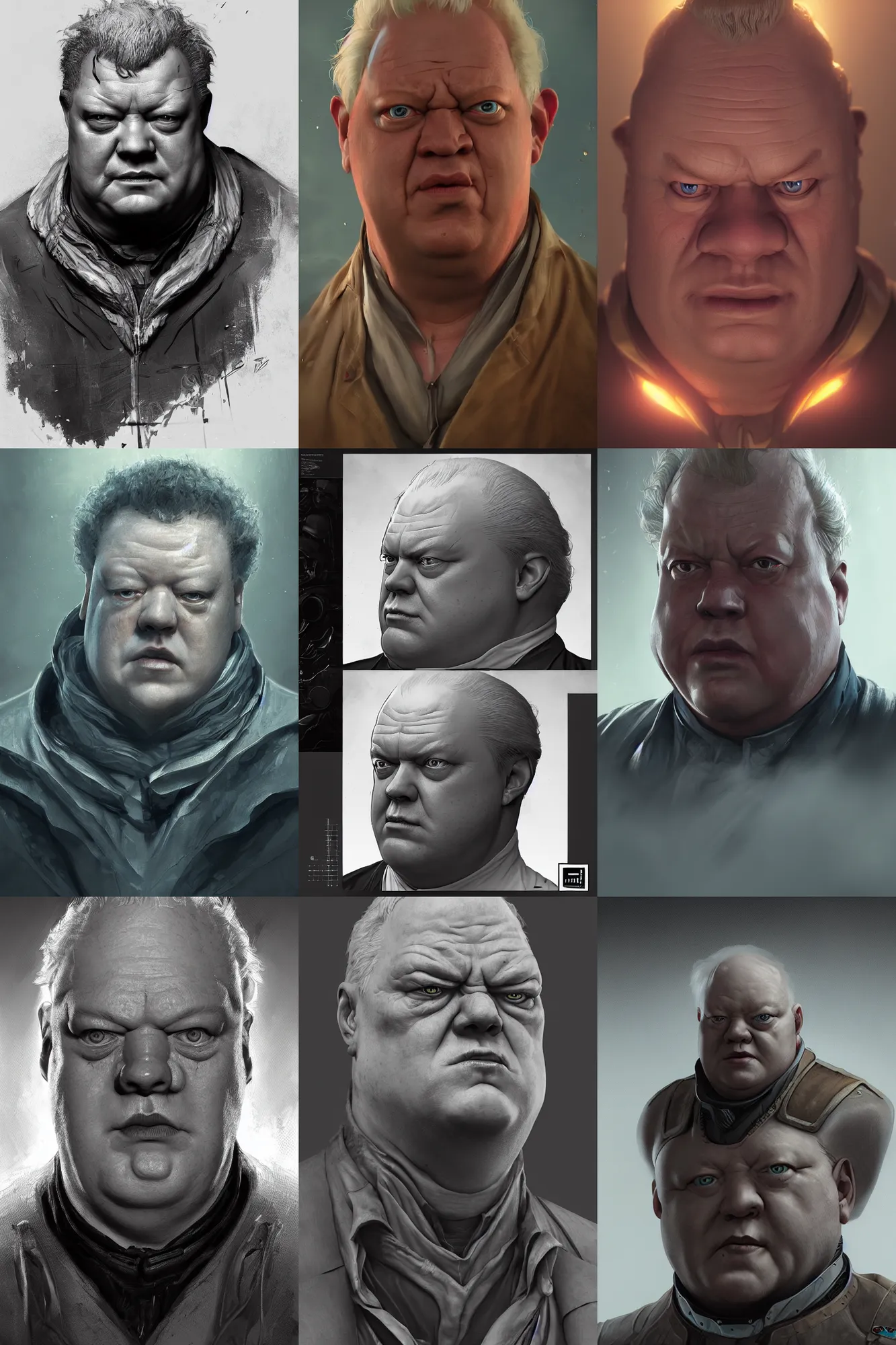 Prompt: digital portrait of baron harkonnen by cedric peyravernay. amazing details, dramatic lighting. artstation. unreal engine