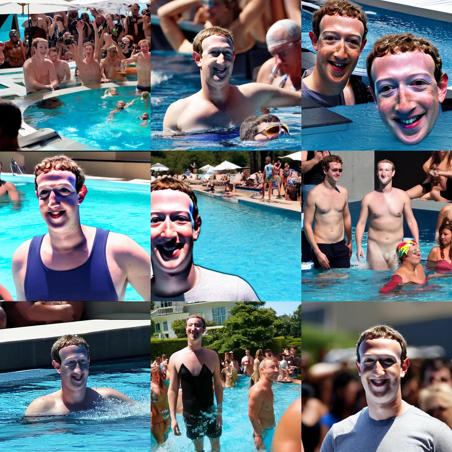 Prompt: mark zuckerberg pool party