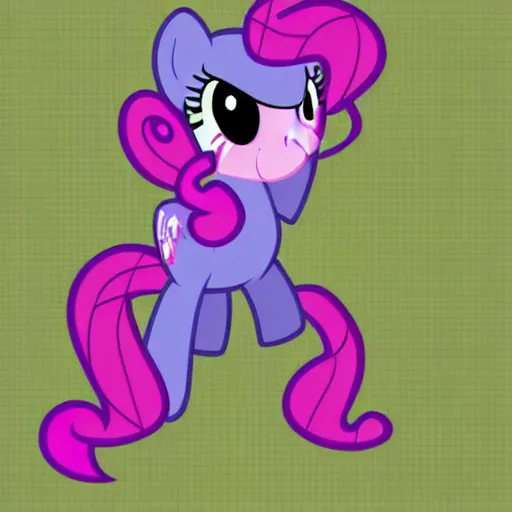 Image similar to pinkie pie my little pony as a spider