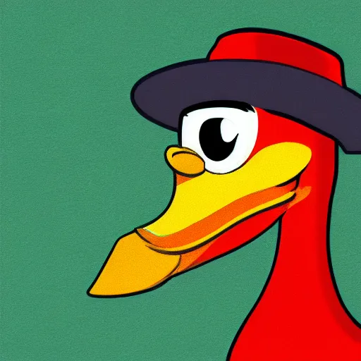 Prompt: An anthropomorphic duck, GTA artwork midshot