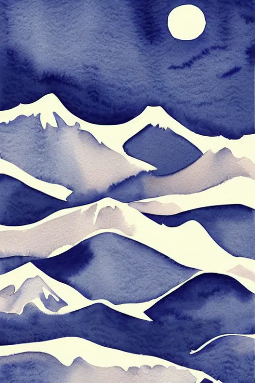 Prompt: minimalist watercolor art of the alps, illustration, vector art