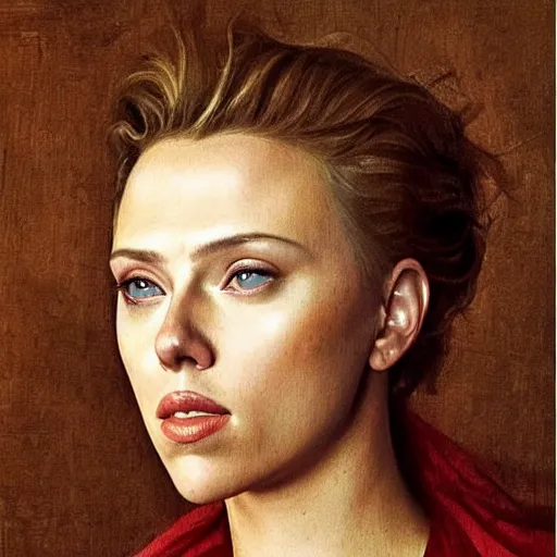Prompt: a renaissance painting of Scarlett Johansson, epic, absolutely gorgeous, portrait