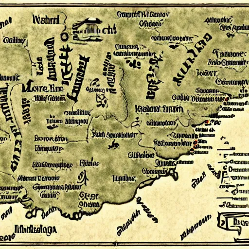 Image similar to map of michigan in middle earth