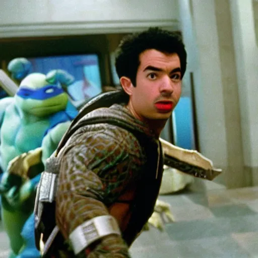 Image similar to “a still of Nathan Fielder in Teenage Mutant Ninja Turtles (1990)”