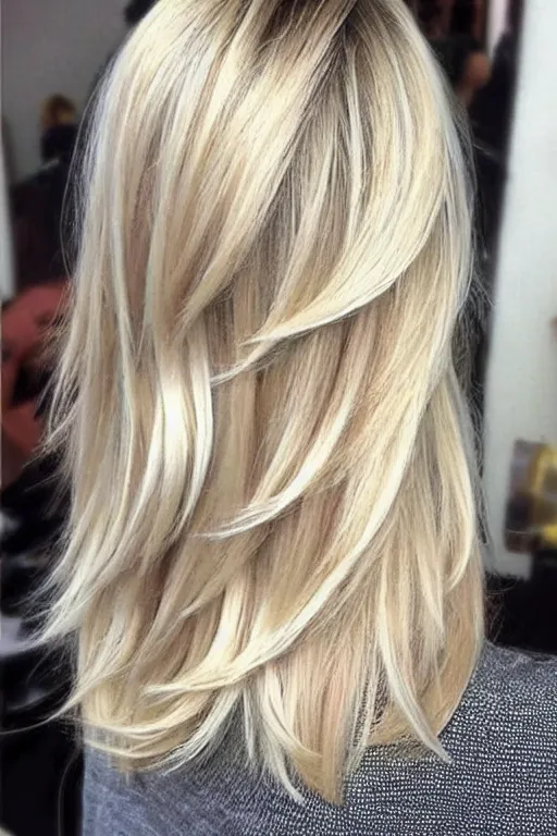 Image similar to pinterest trending blond hairstyles, volume, trending 1 9 9 0 s, photo, fashion,