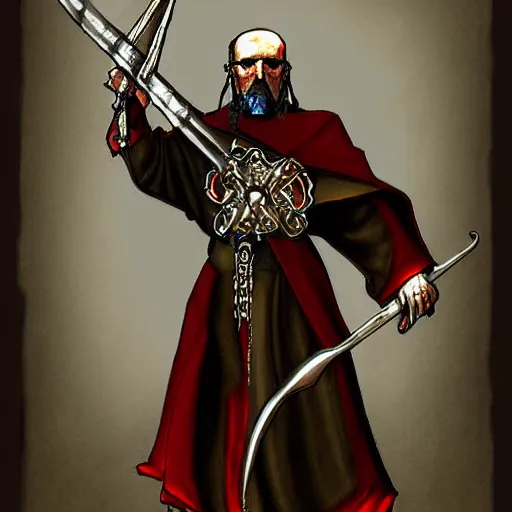 Image similar to « war hammer priest, digital art »