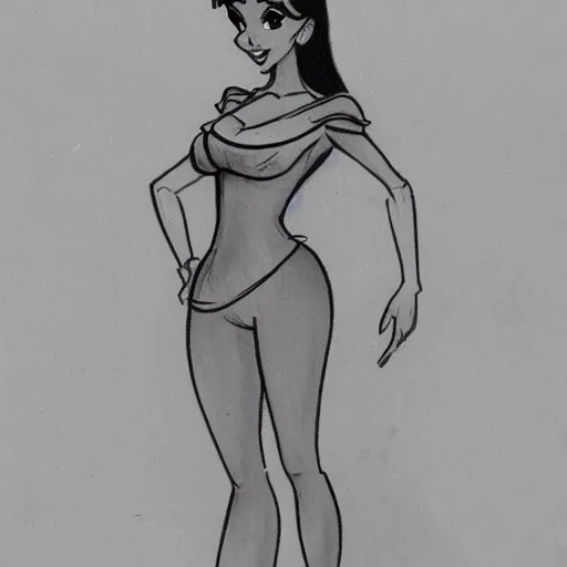 Image similar to milt kahl sketch of victoria justice with kim kardashian body as princess daisy from super mario bros