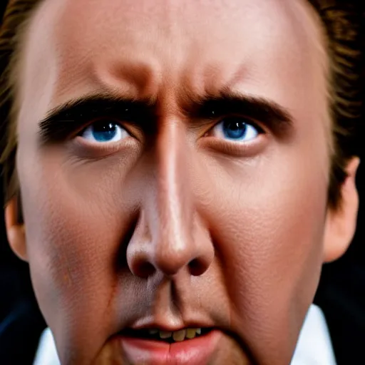 Image similar to Nicolas Cage trapped in a cage, photograph